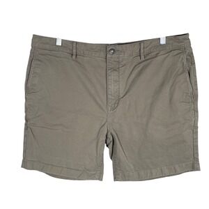 Flint & Tinder 365 Chino Shorts Mens 38 Beige‎ Cotton Blend Stretch Flat Front